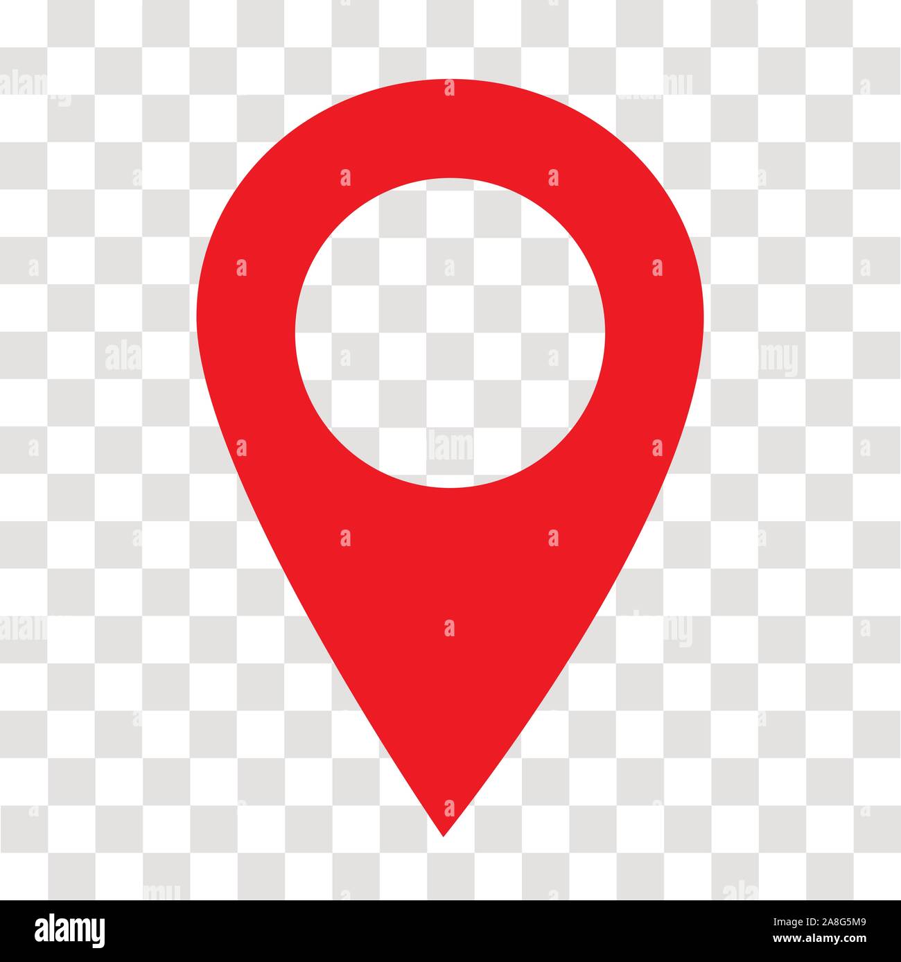 location pin icon on transparent. location pin sign. flat style. red  location pin symbol. map pointer symbol. map pin sign Stock Vector Image &  Art - Alamy