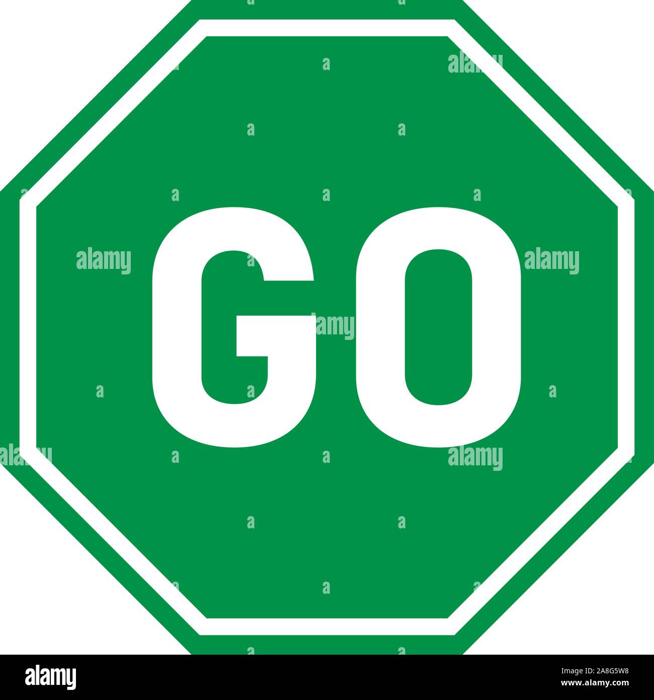 go sign on white background flat style green go sign for your web