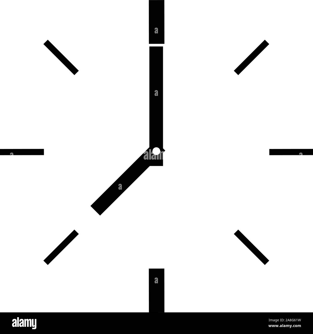 line round clock on white background. flat style. line clock sign. black clock symbol. modern