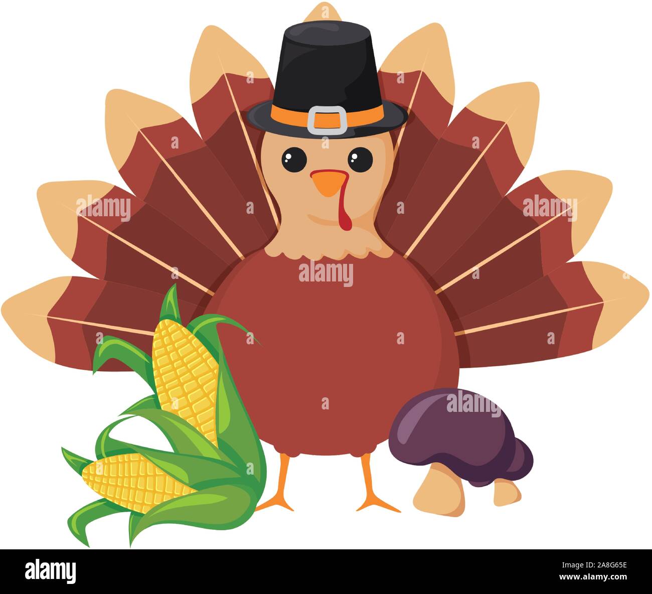set of icons thanksgiving on white background vector illustration ...