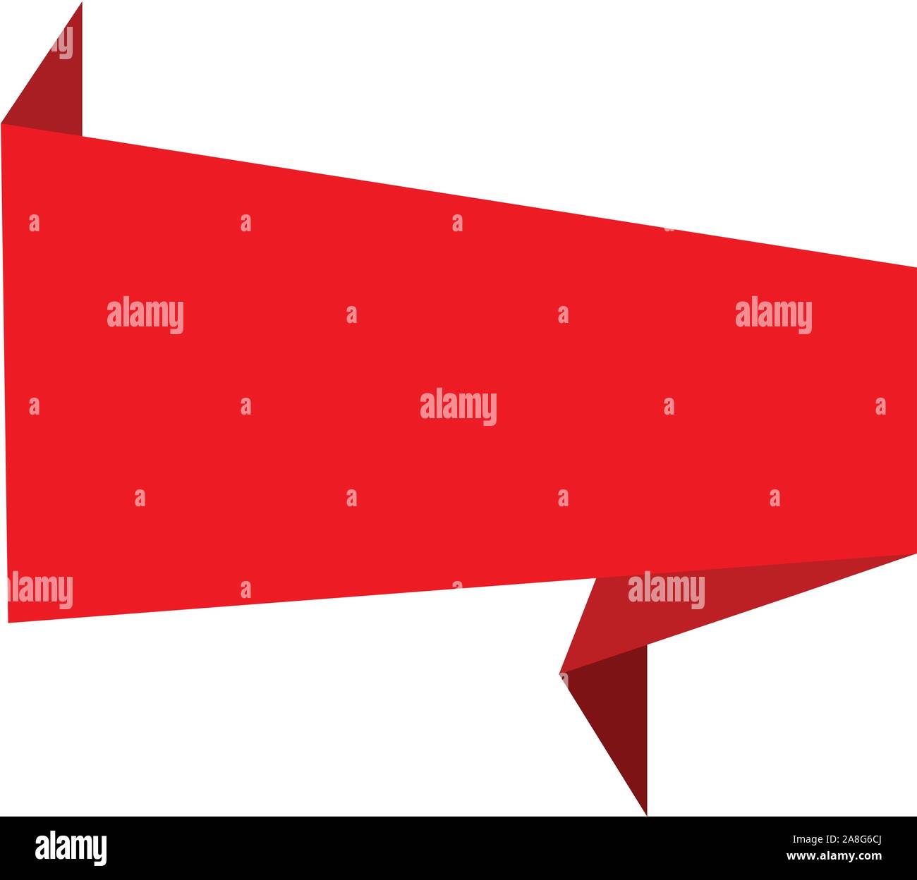 Red Ribbon Banner Icon On White Background Abstract Red Banner