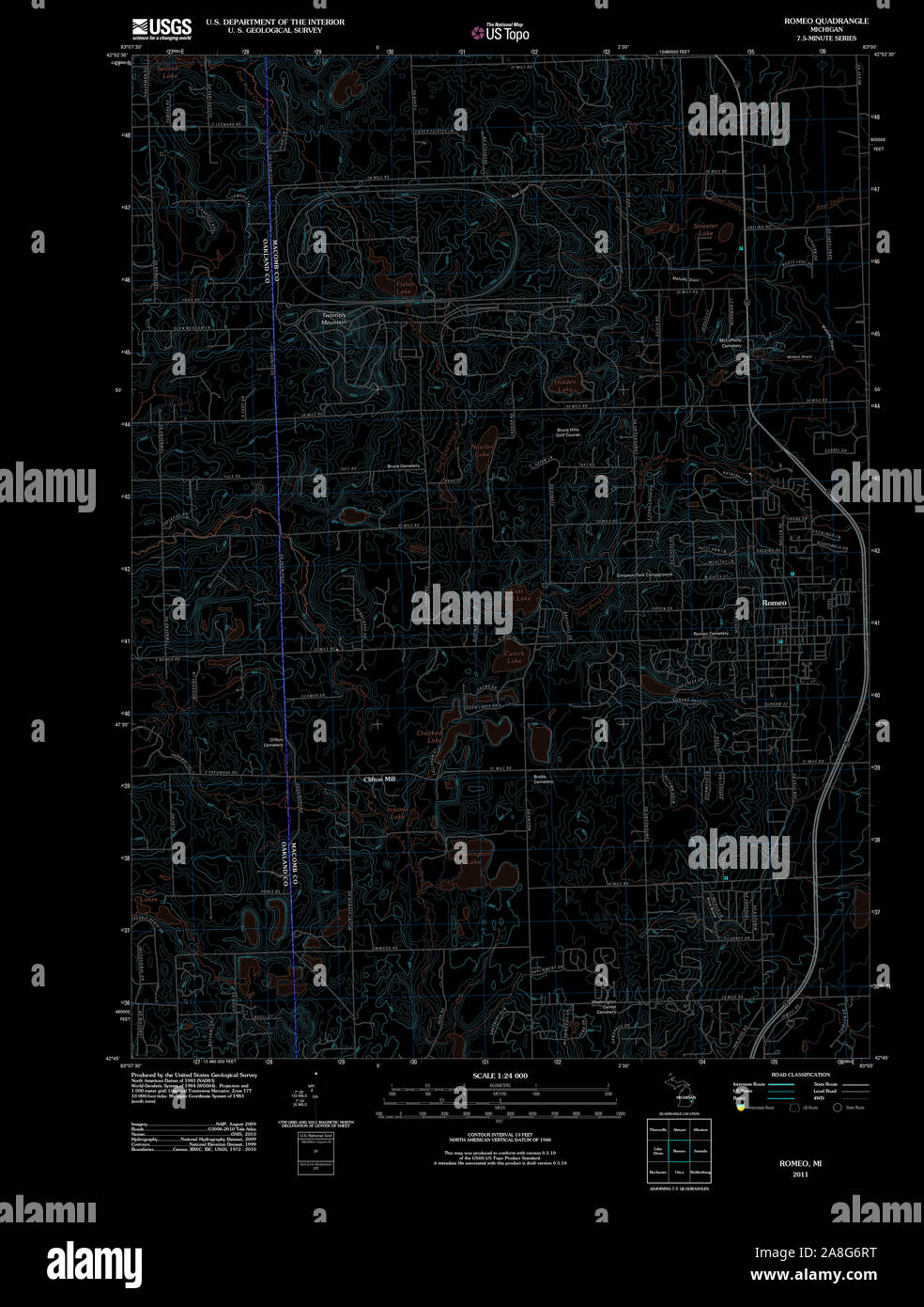 Map of romeo michigan hires stock photography and images Alamy