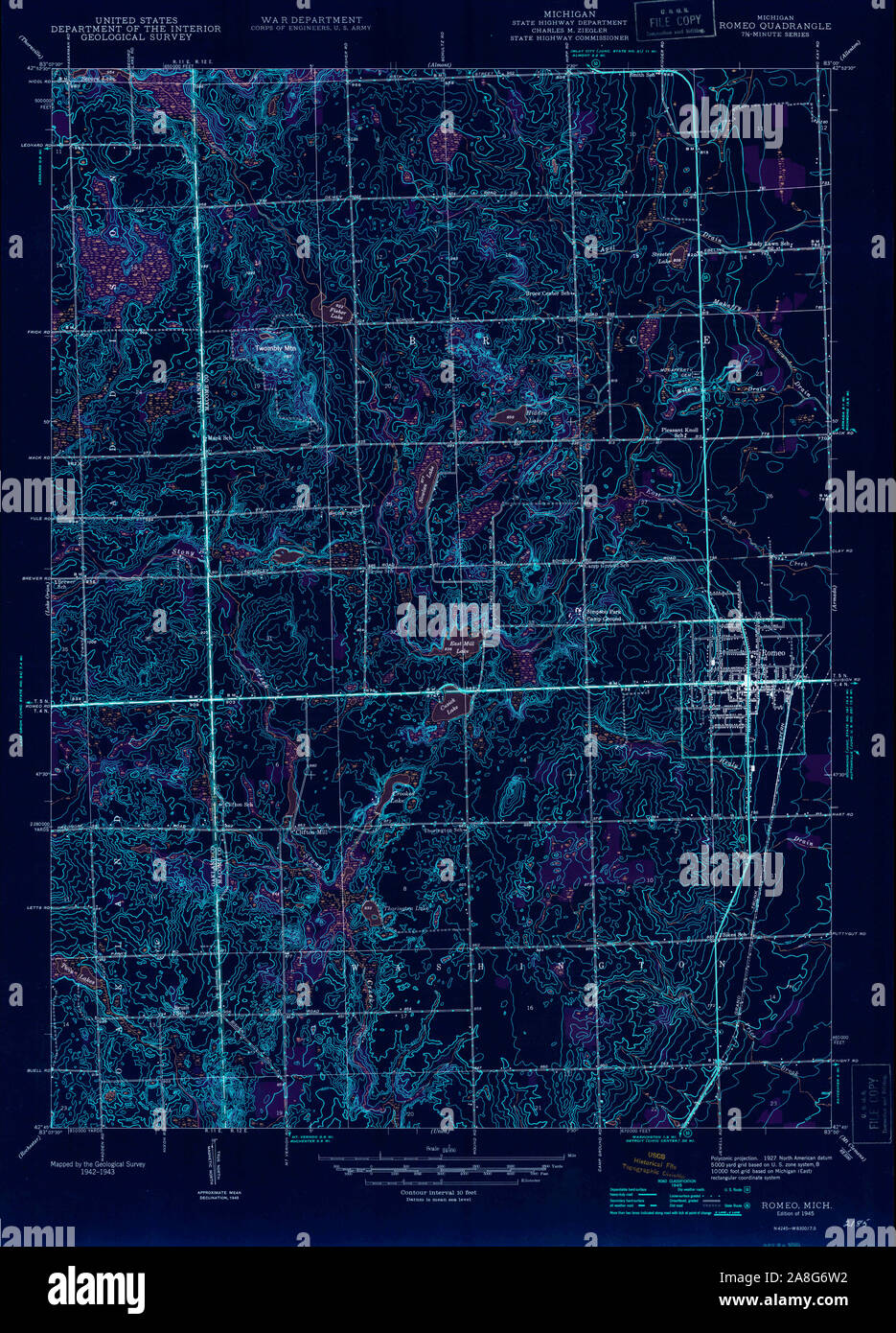 Romeo michigan map hires stock photography and images Alamy