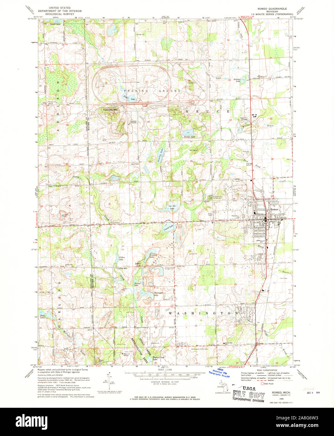 Map of romeo michigan hires stock photography and images Alamy