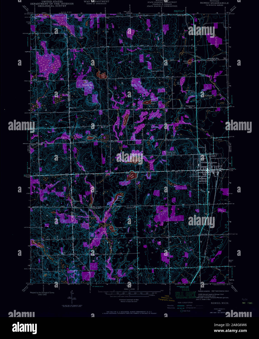 Romeo michigan map hires stock photography and images Alamy