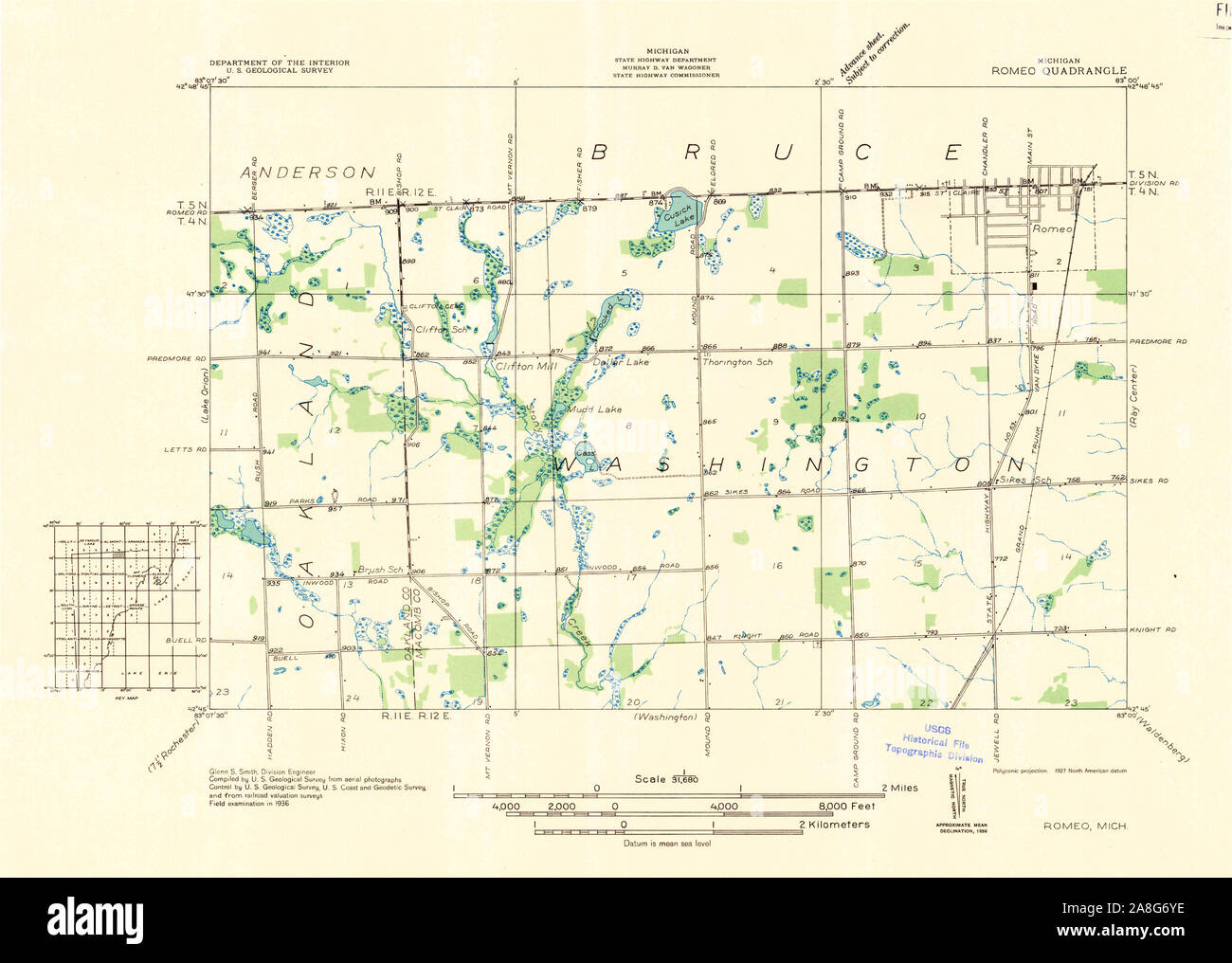 Map of romeo michigan hires stock photography and images Alamy