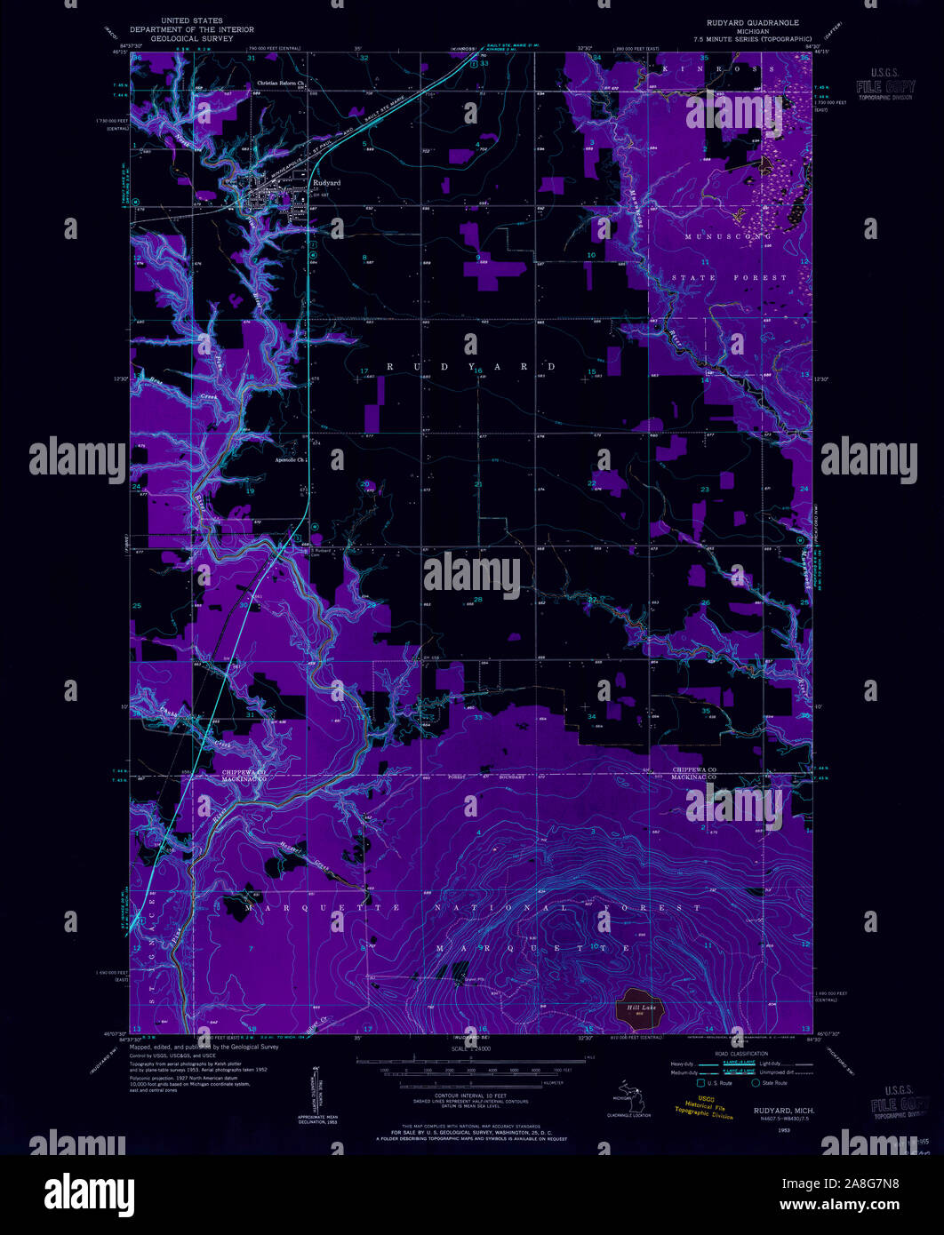 Rudyard michigan map hires stock photography and images Alamy