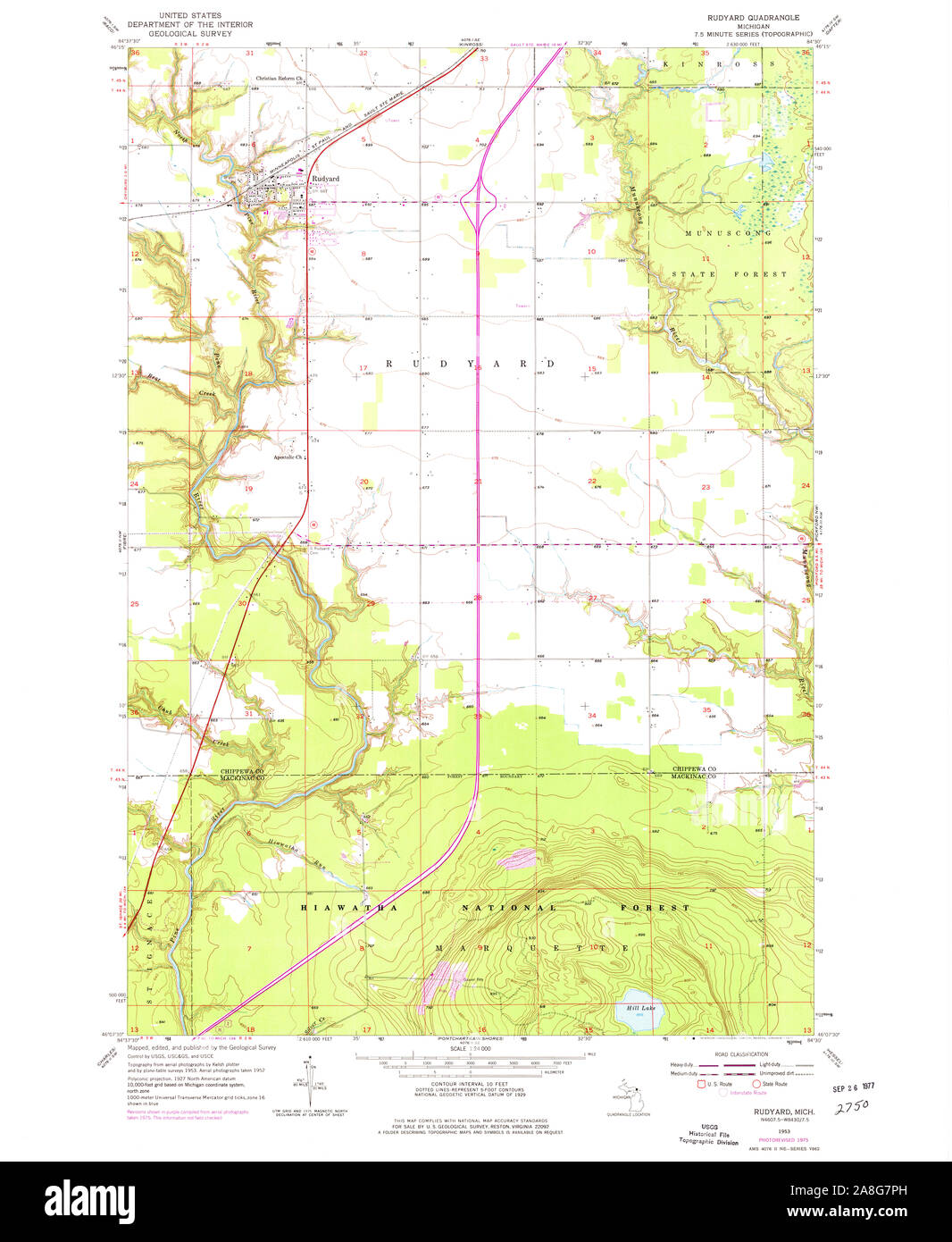 Rudyard michigan map hires stock photography and images Alamy