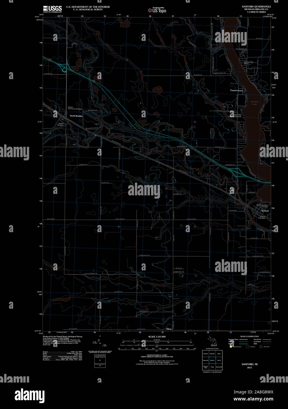 Sanford michigan map hires stock photography and images Alamy