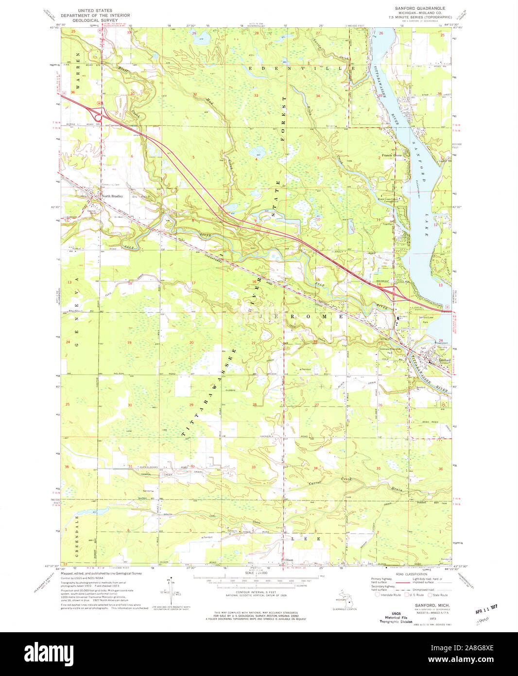 Sanford michigan map hires stock photography and images Alamy