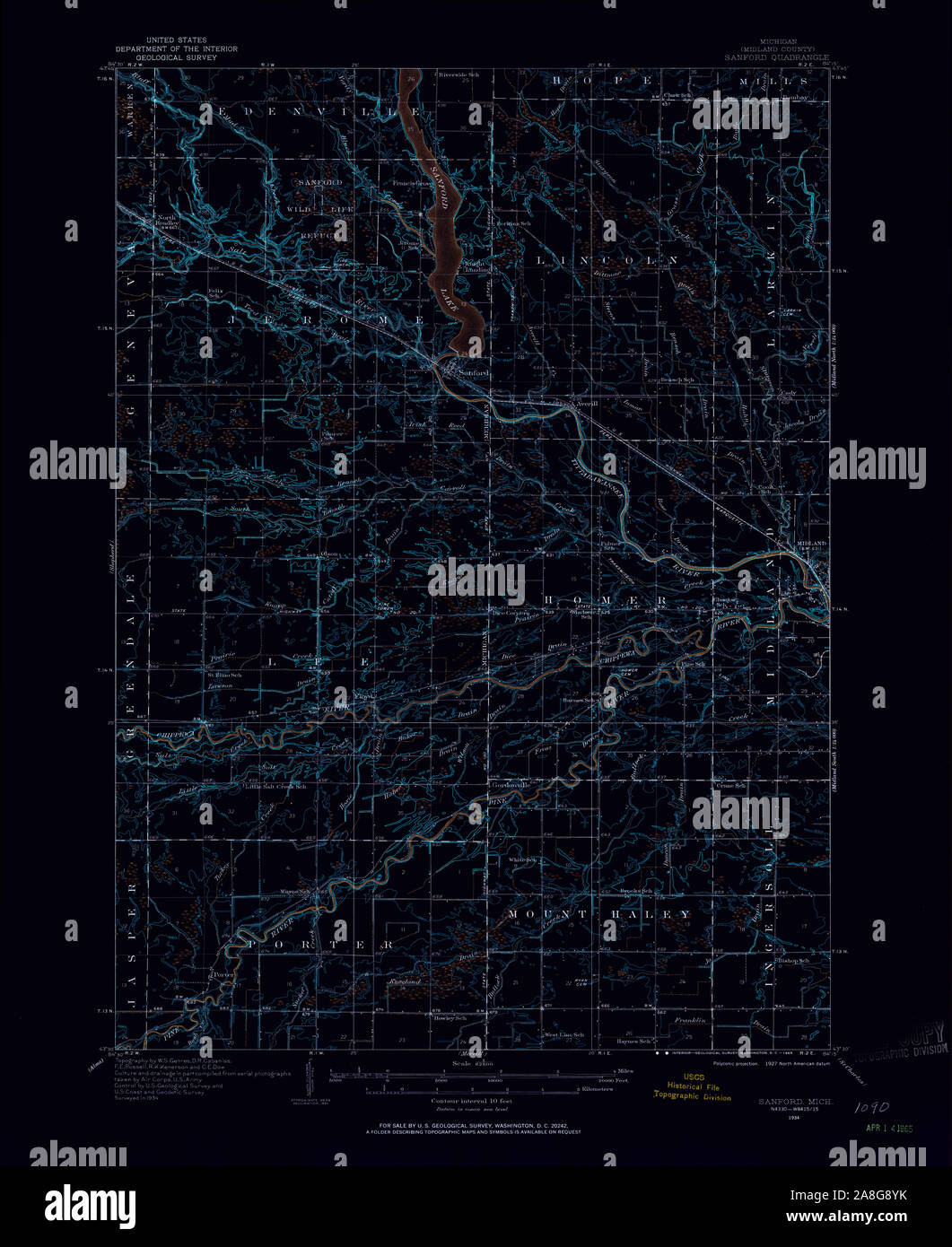 Sanford michigan map hires stock photography and images Alamy