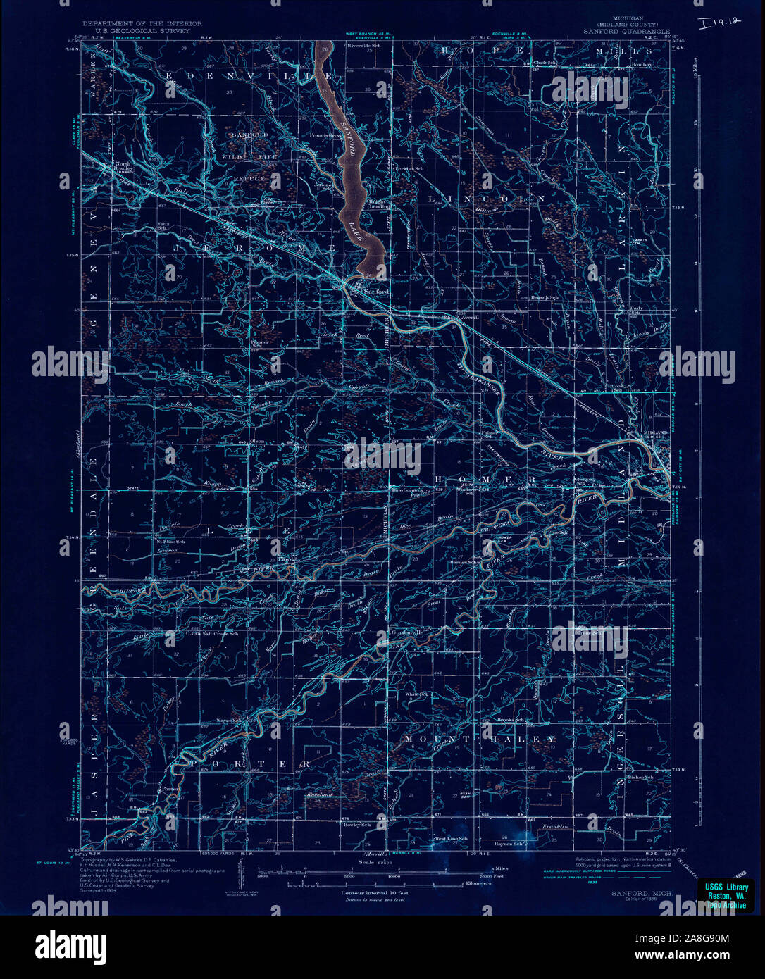 Map of sanford michigan hires stock photography and images Alamy