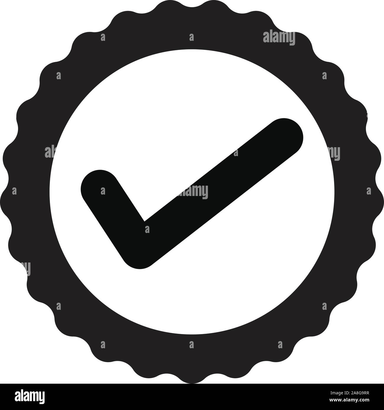approved certificate icon on white background. flat style. approved icon for your web site design, logo, app, UI. check mark symbol. accepted sign. Stock Vector