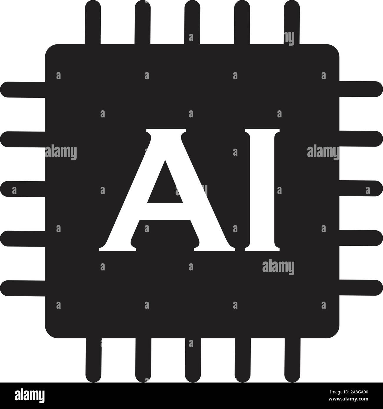 Artificial Intelligence icon on white background. flat style. Artificial Intelligence icon for your web site design, logo, app, UI. AI logo symbol. Stock Vector