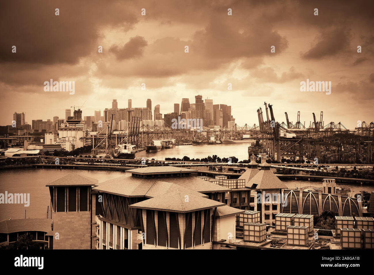 Singapore urban city aerial hi-res stock photography and images - Alamy