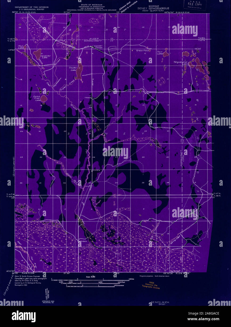 Map of seney michigan hires stock photography and images Alamy