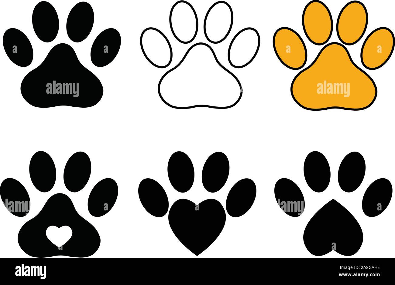 Paw Print on white background. Dog Paw sign. Cat Paw sign. Animal symbol Stock Vector Image & -