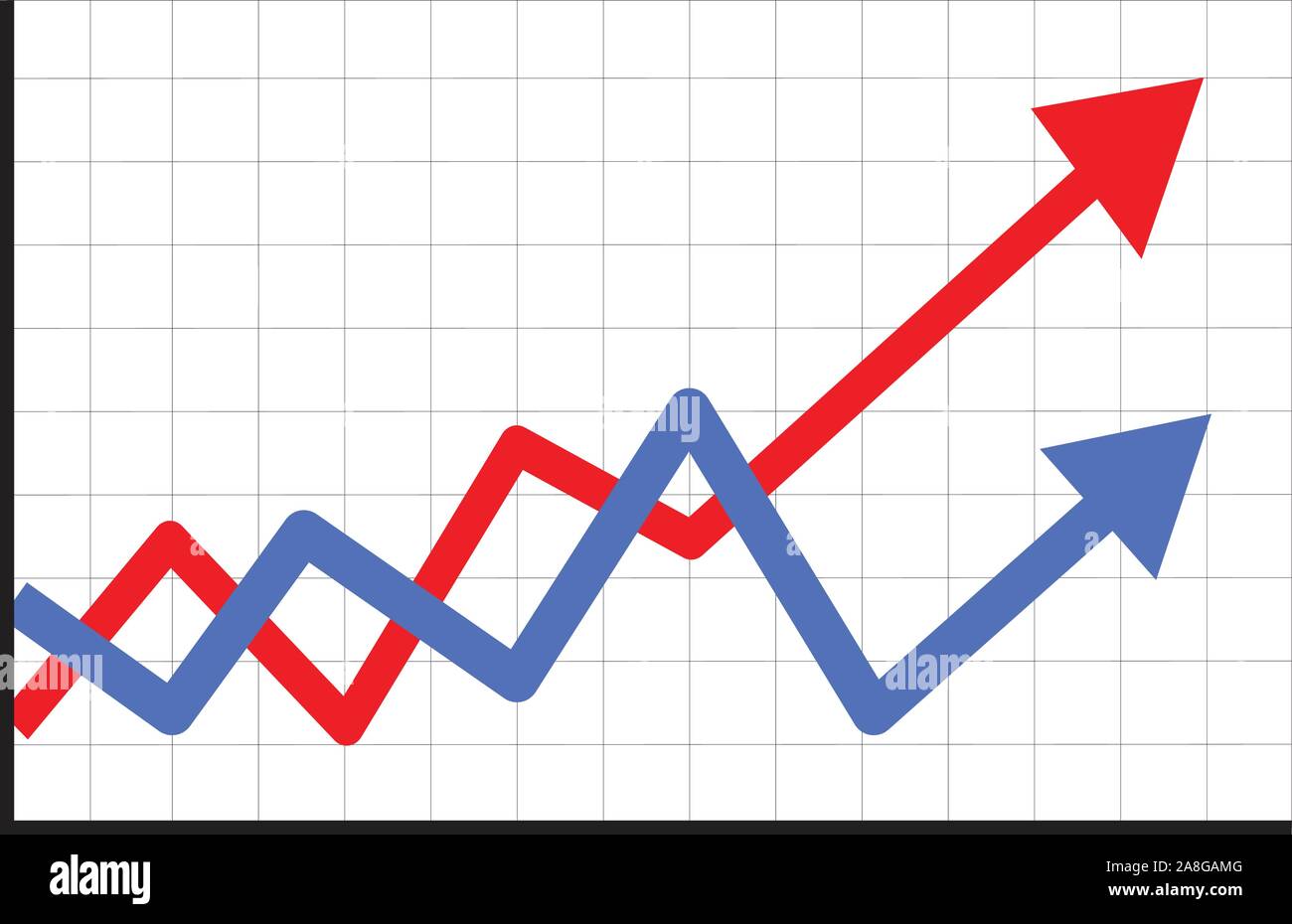 trend up graph icon in trendy isolated on white background. flat style