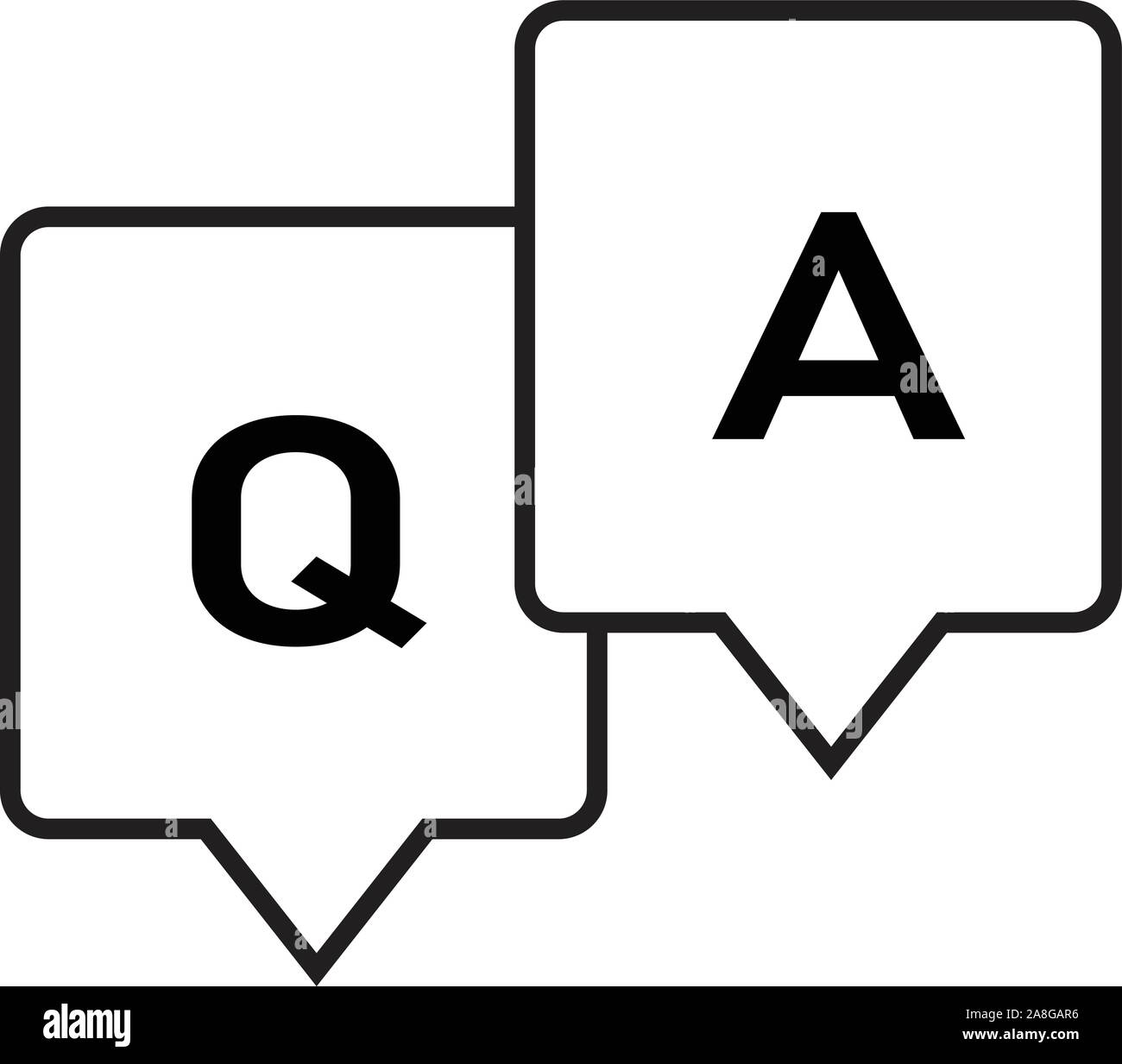 Question and answer glyph icon on white background. flat style. Question  answer icon for your web site design, logo, app, UI. Q&A symbol. Question  and Stock Vector Image & Art - Alamy