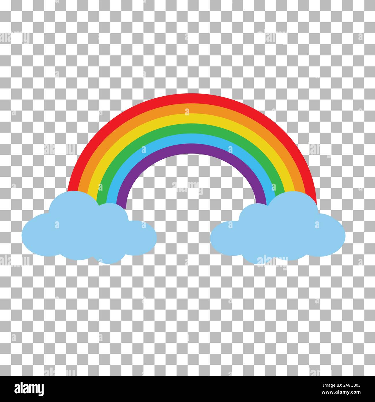Rainbow with clouds isolated on transparent background. cartoon rainbow  between clouds. set rainbow with cloud symbol. rainbow sign Stock Vector  Image & Art - Alamy