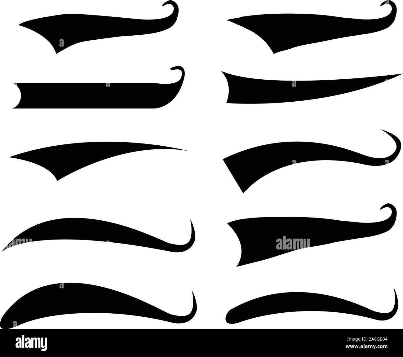 Swash and swooshes tails design Royalty Free Vector Image