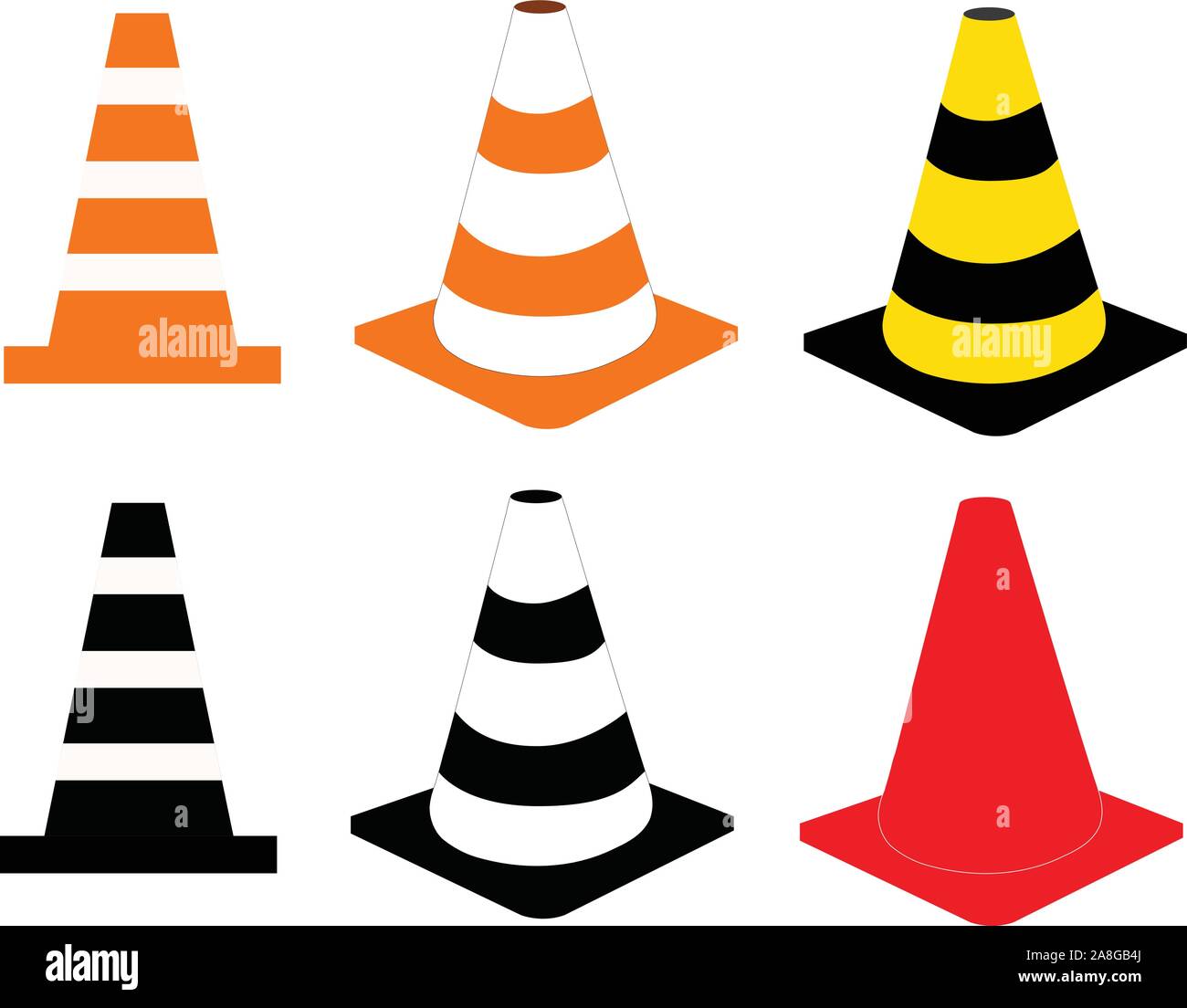 construction cone icon on white background. traffic cones sign. plastic
