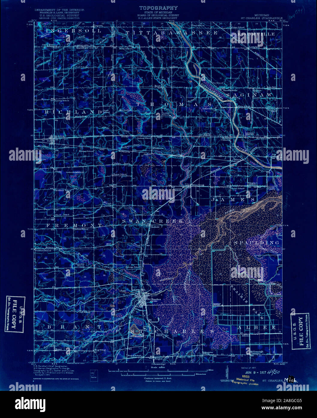 Map of st charles michigan hi-res stock photography and images - Alamy