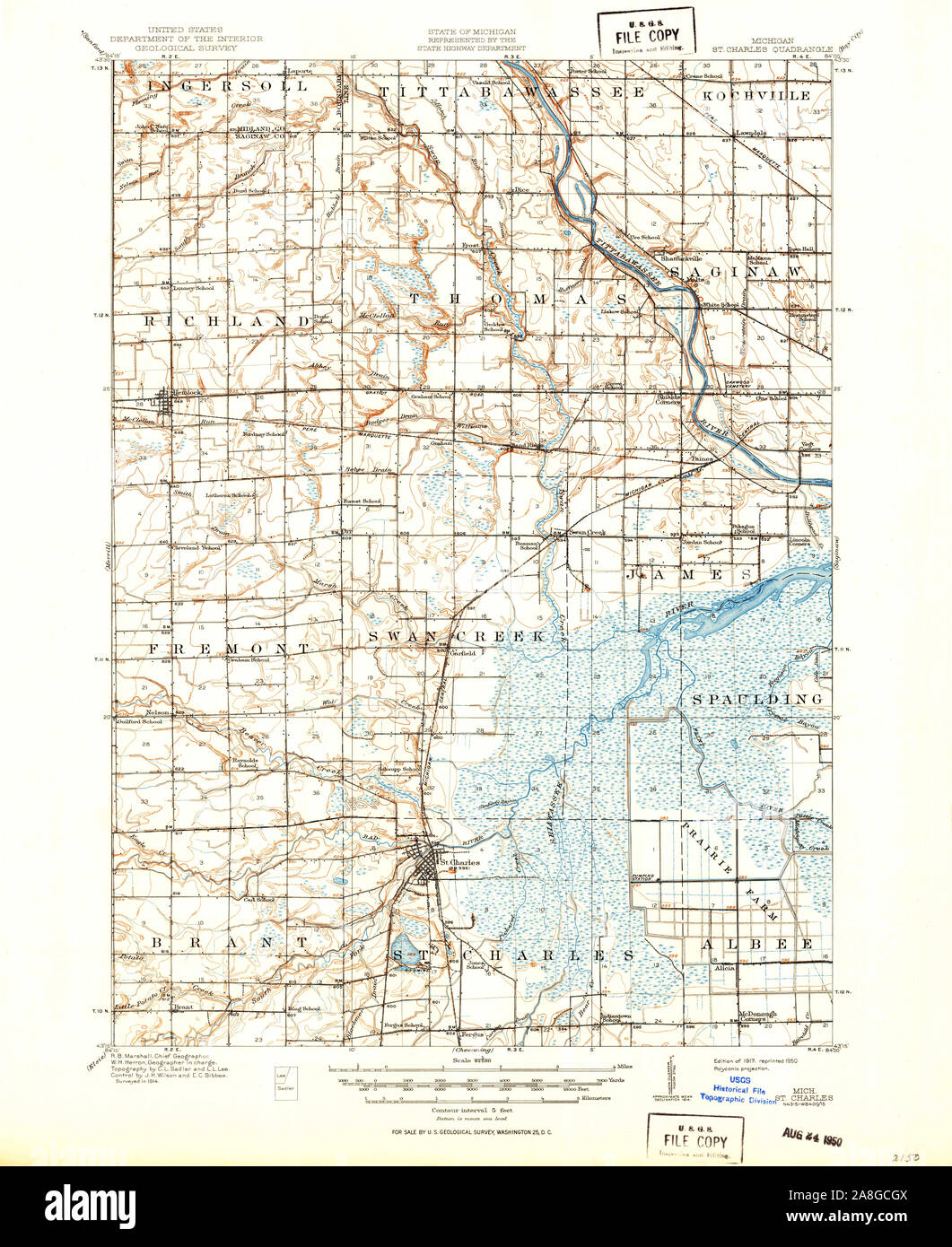 Map of st charles michigan hires stock photography and images Alamy
