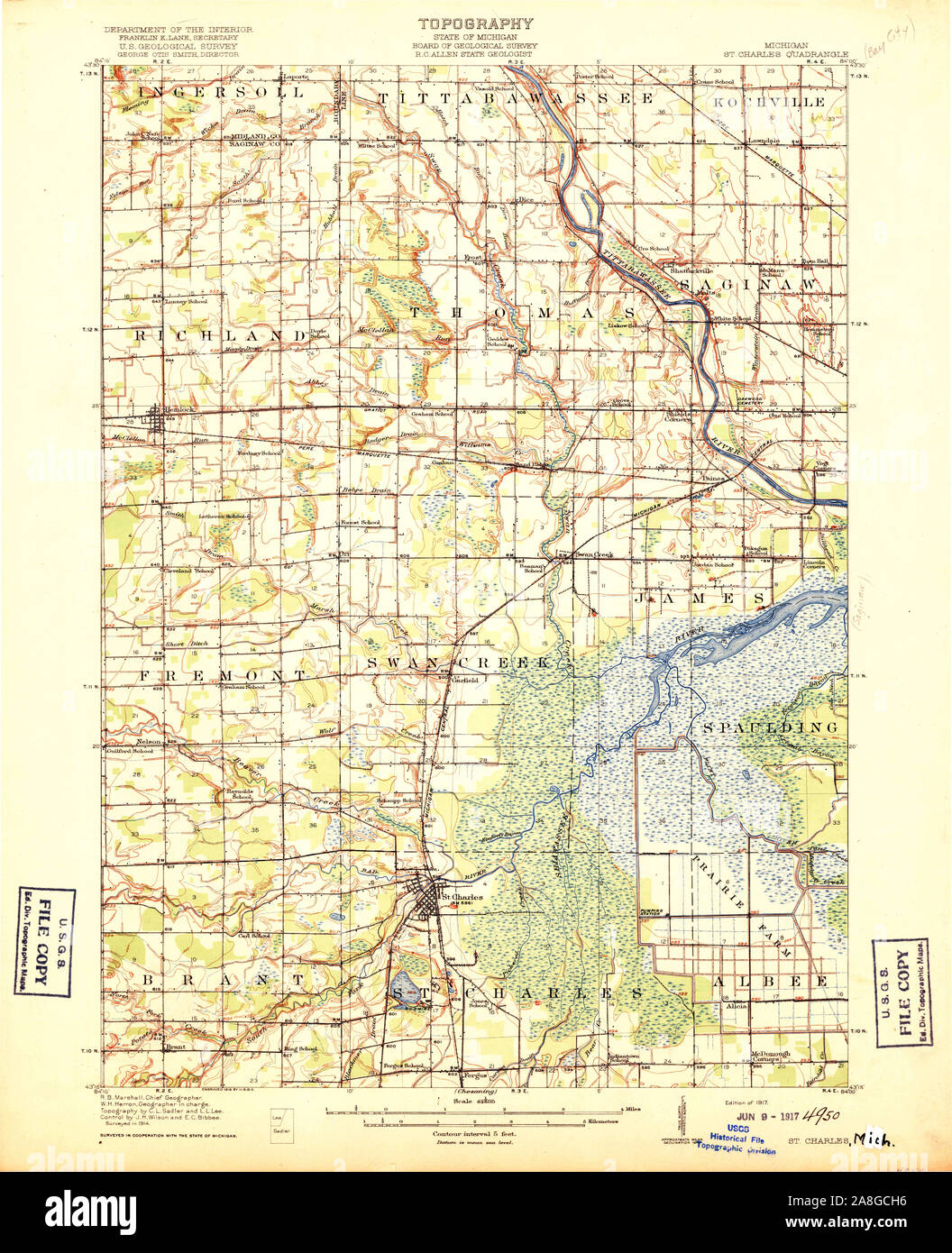 Map of st charles michigan hires stock photography and images Alamy
