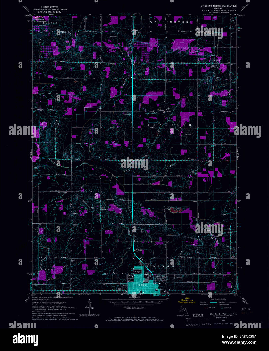 Map of st johns michigan hires stock photography and images Alamy