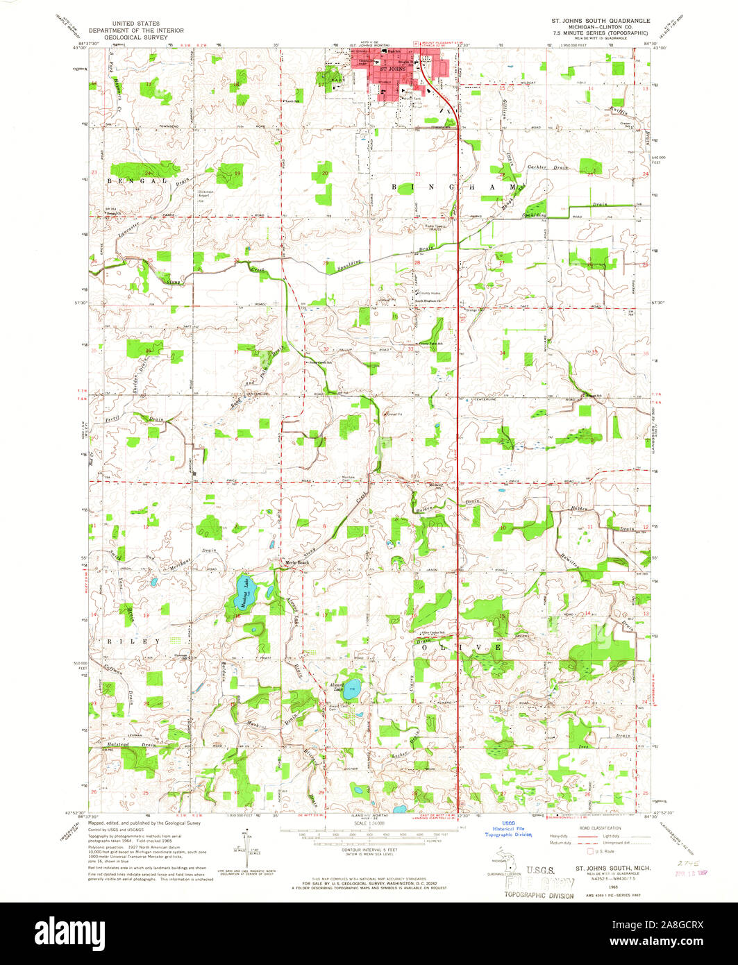 St johns michigan map hires stock photography and images Alamy