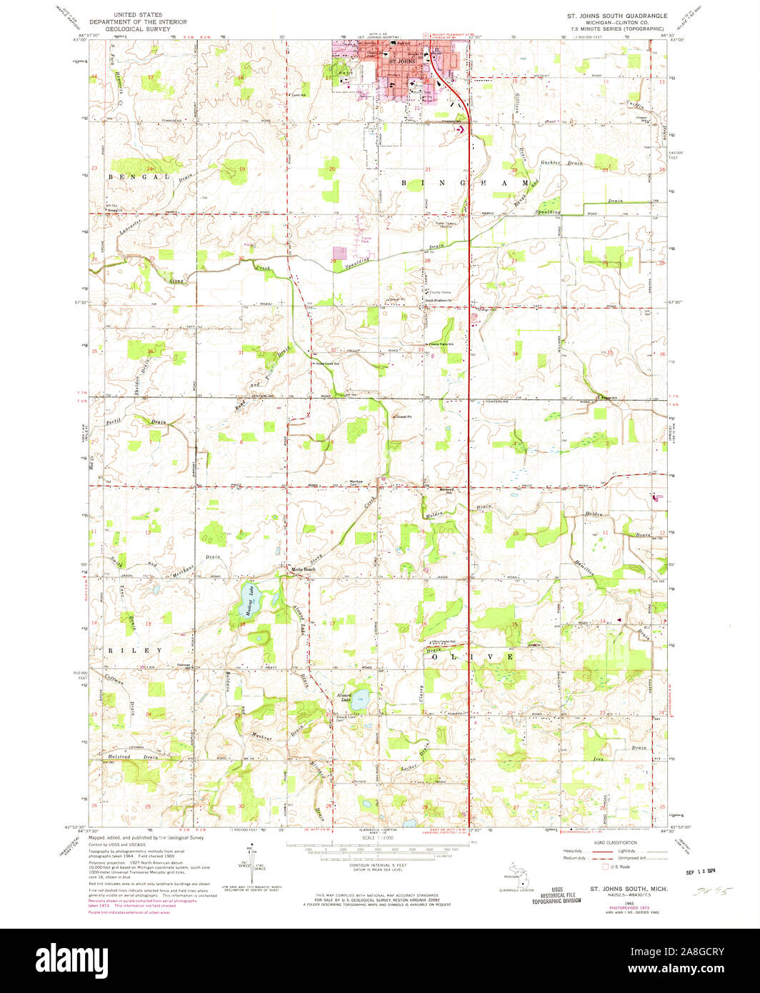St johns michigan map hires stock photography and images Alamy