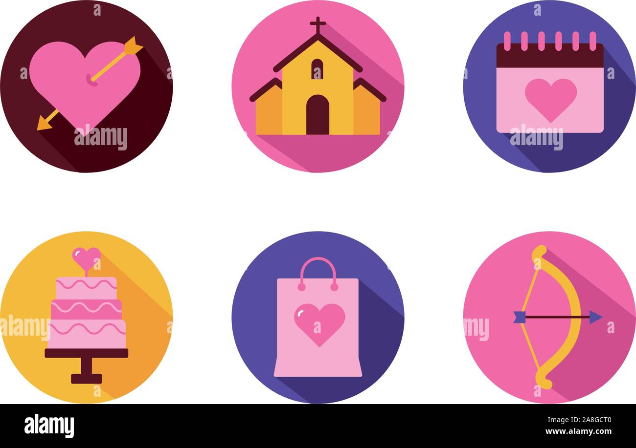 Isolated wedding and love block icon set vector design Stock Vector ...