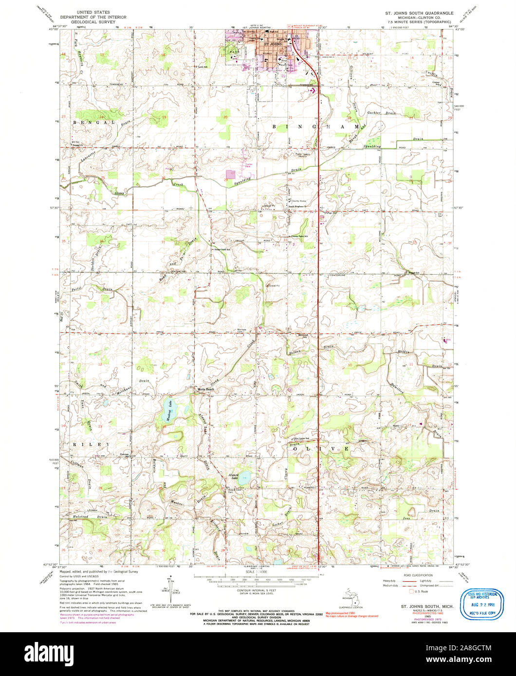 St johns michigan map Cut Out Stock Images & Pictures Alamy