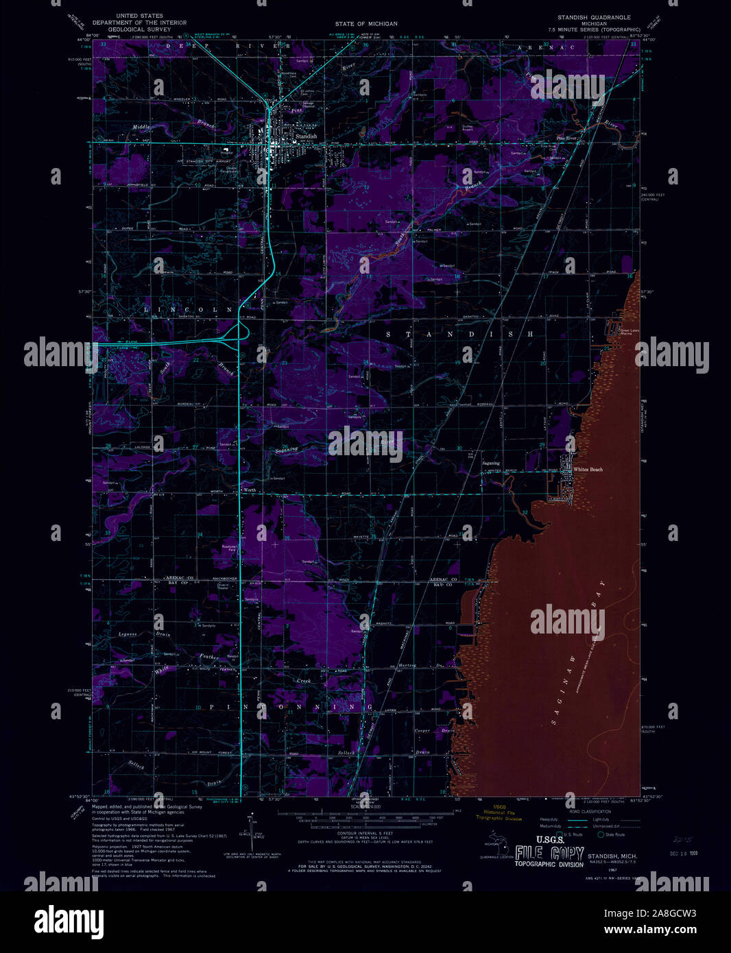Map of standish michigan hires stock photography and images Alamy