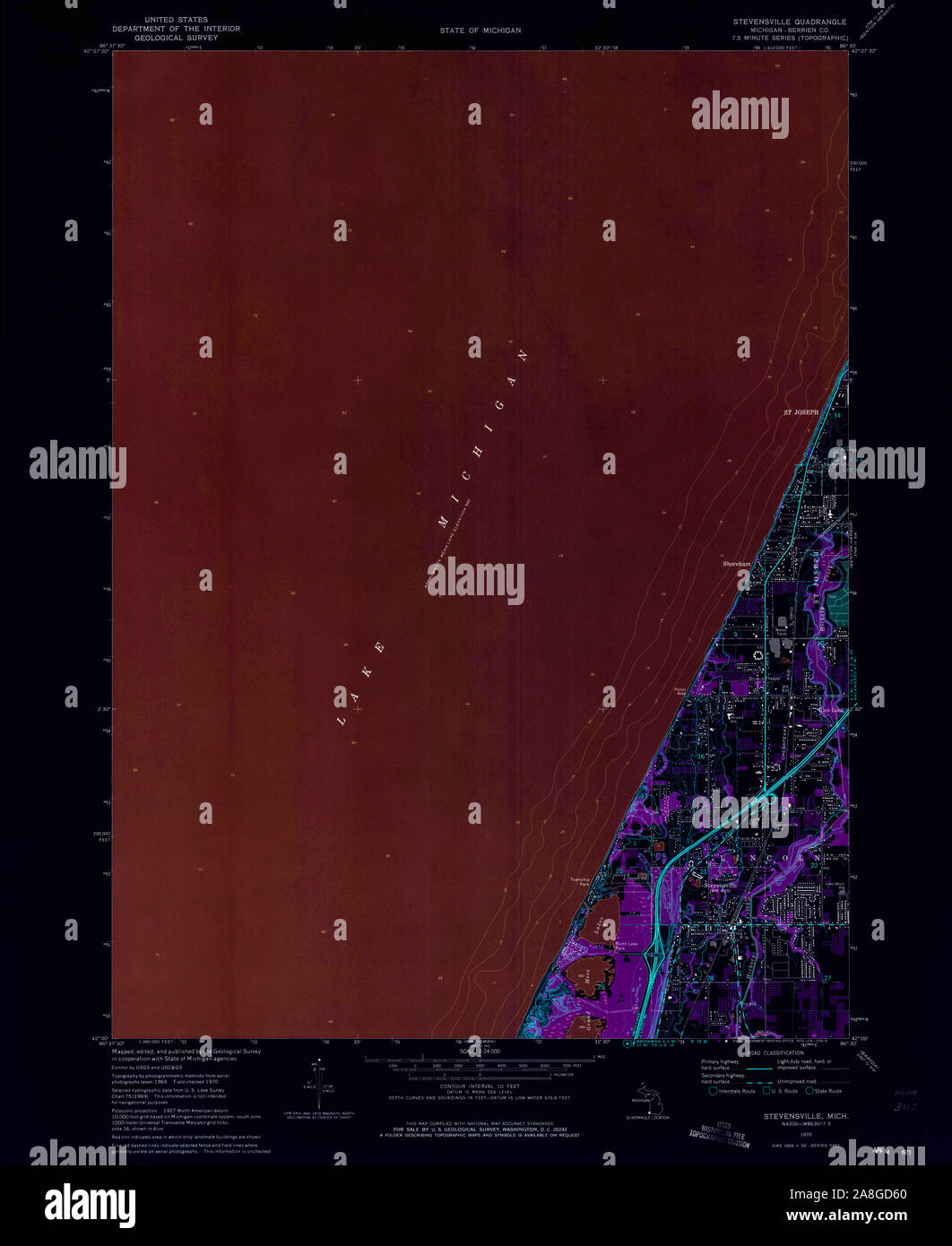 Map of stevensville hires stock photography and images Alamy