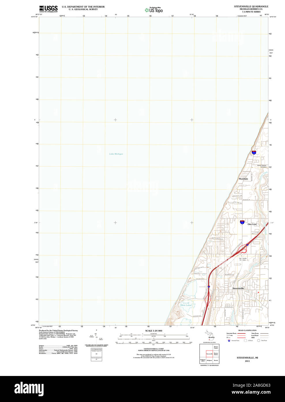 Stevensville map hi-res stock photography and images - Alamy