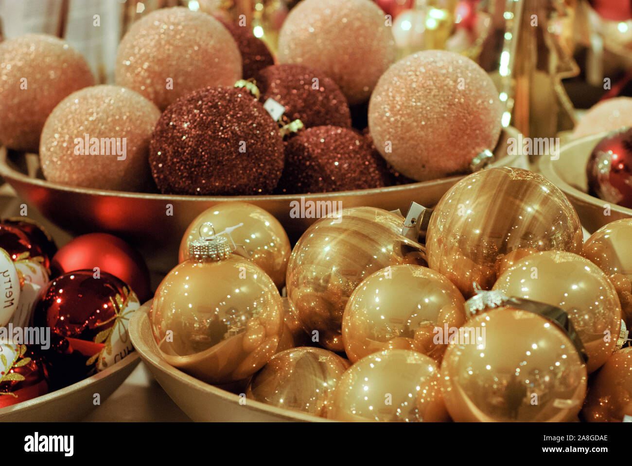 Christmas Decoration Ball Red And Gold Color Of Christmas Balls