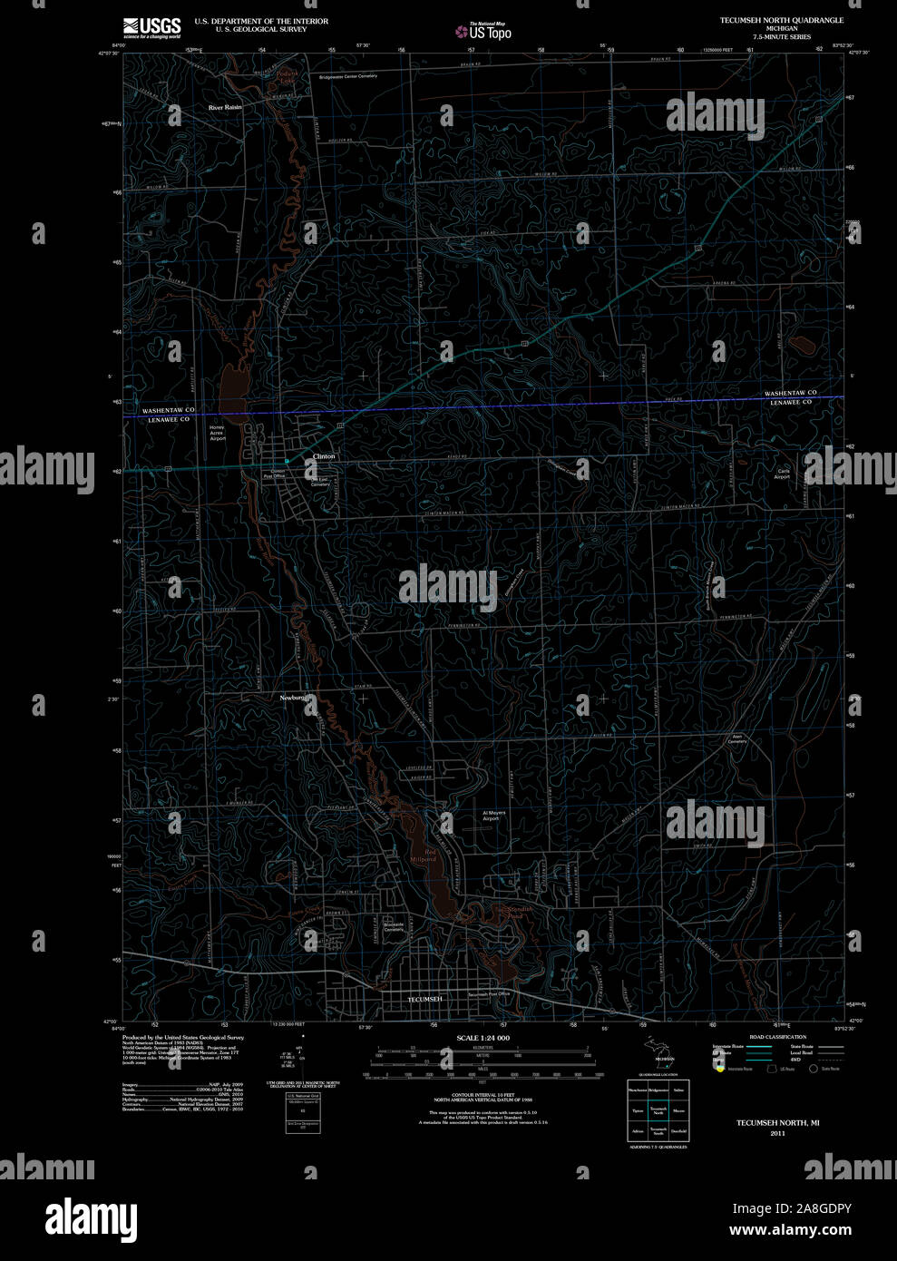 Map of tecumseh hires stock photography and images Alamy