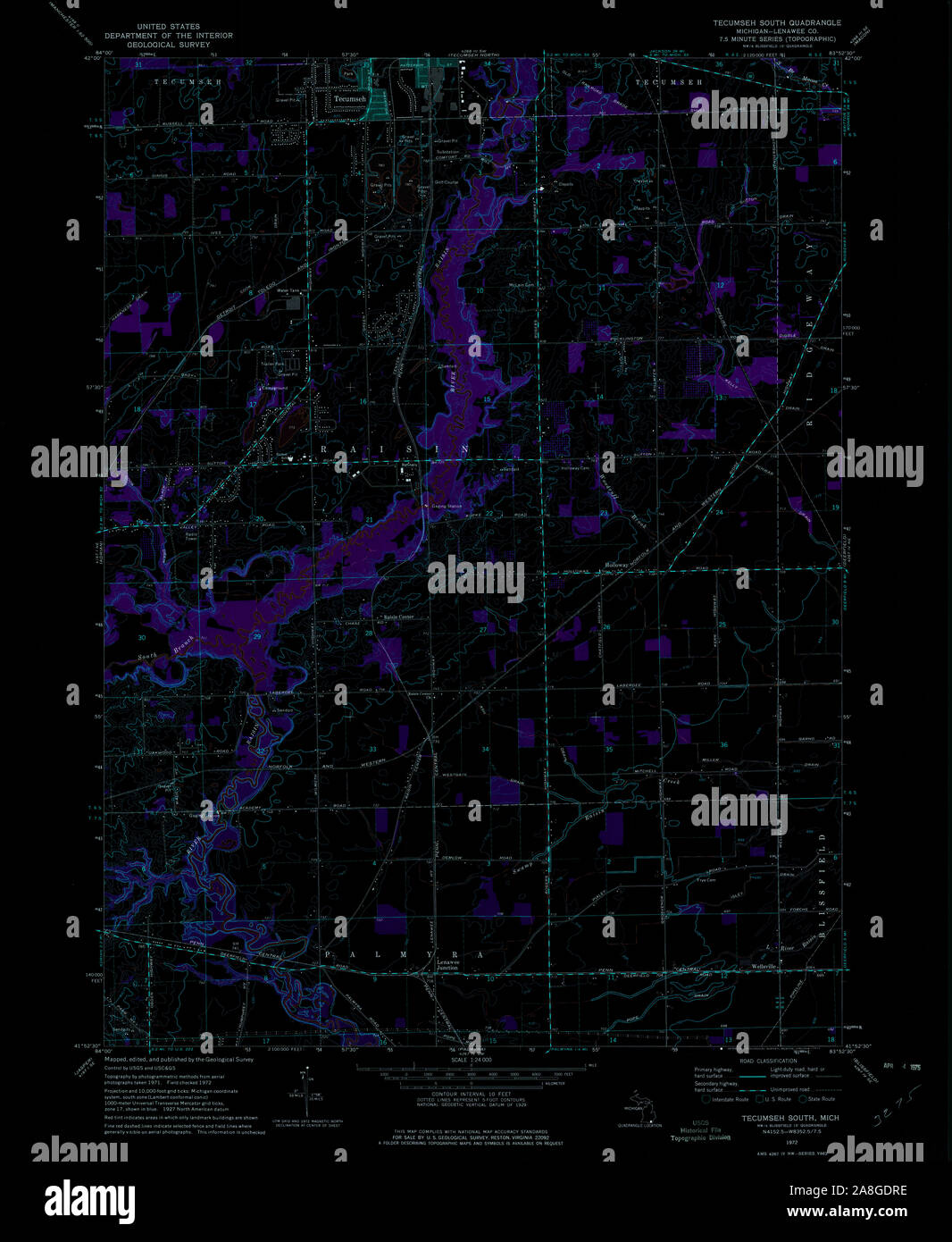 Map of tecumseh hires stock photography and images Alamy