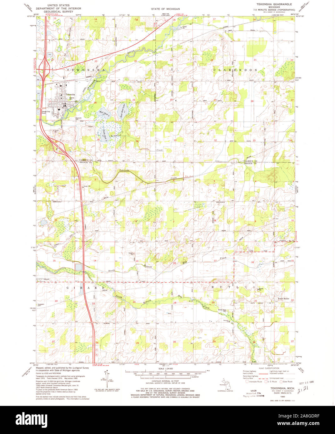 Map of tekonsha Cut Out Stock Images & Pictures Alamy