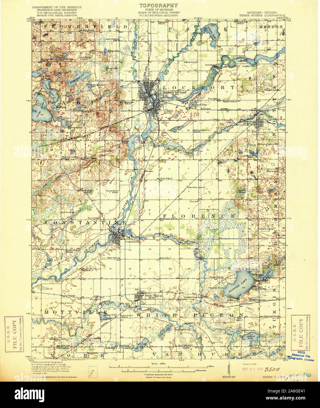 3 Rivers Logging Maps Three rivers michigan map hi-res stock photography and images - Alamy