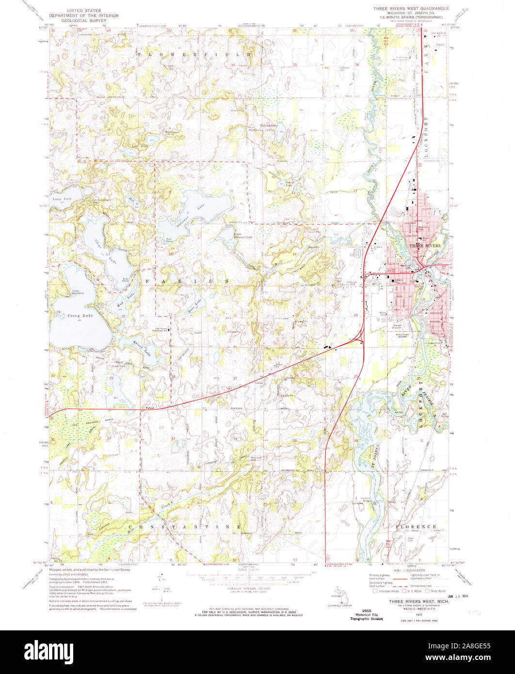 Map of three rivers Cut Out Stock Images & Pictures Alamy