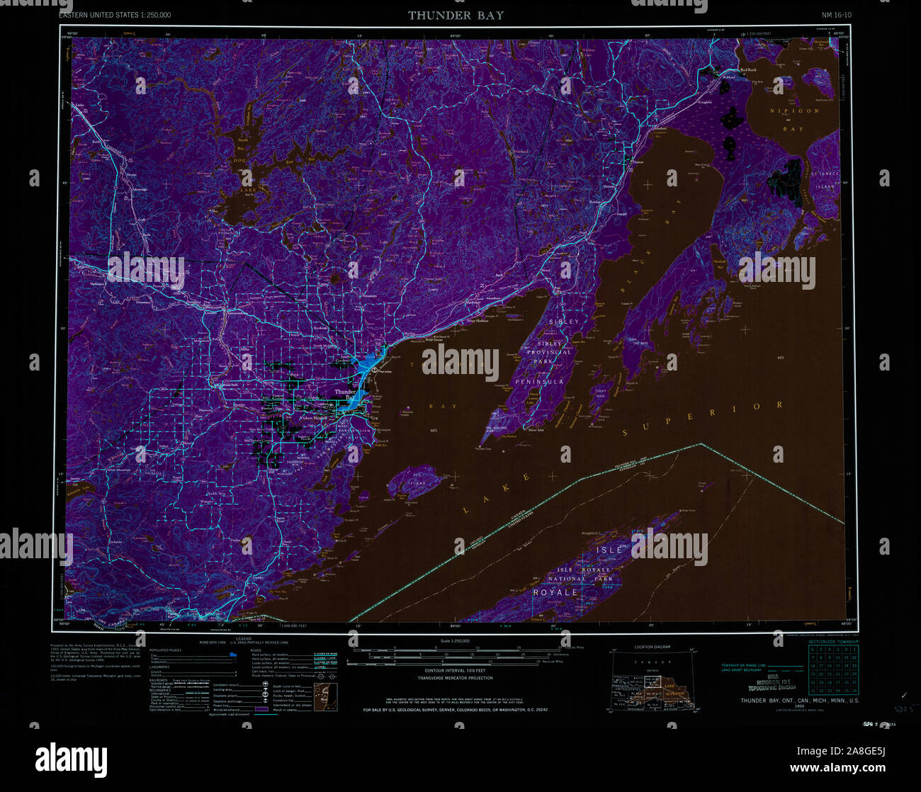 Map of thunder bay hi-res stock photography and images - Alamy