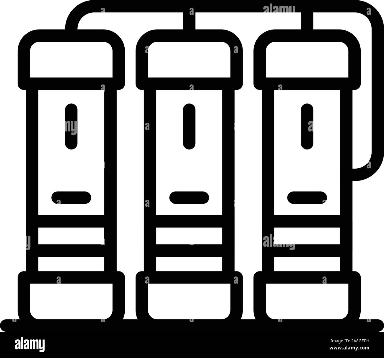 Three servers icon, outline style Stock Vector