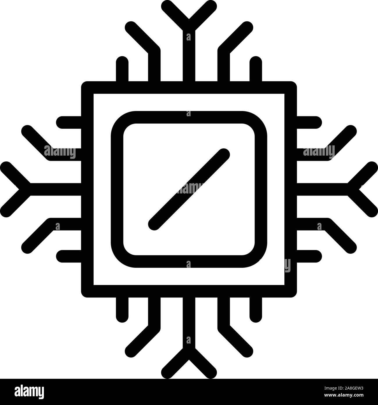 Computer processor icon, outline style Stock Vector Image & Art - Alamy