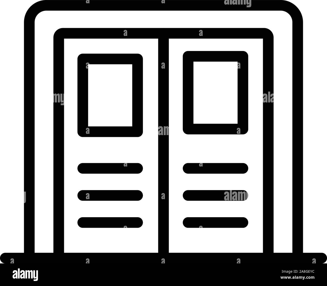 Double door icon, outline style Stock Vector