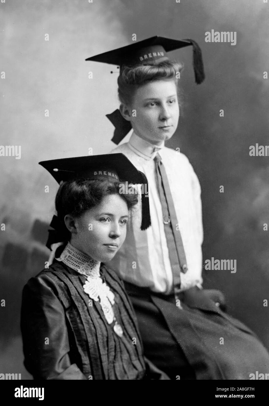 HIgh school graduates  pose together, ca. 1910. Stock Photo