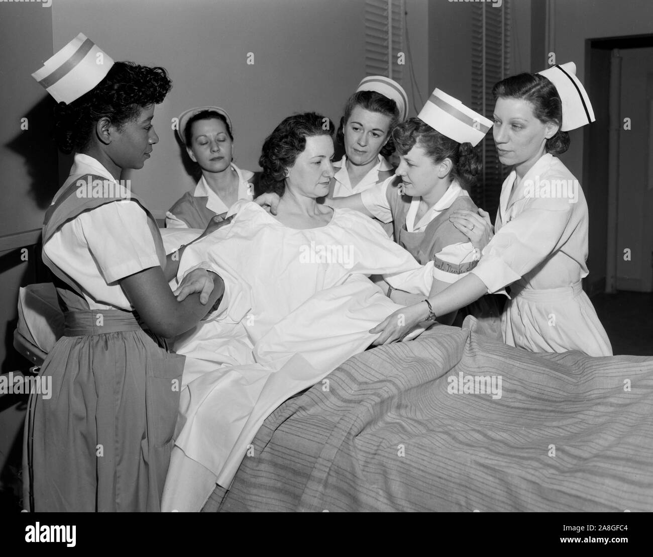 Nursing class in Chicago, ca. 1954. Stock Photo