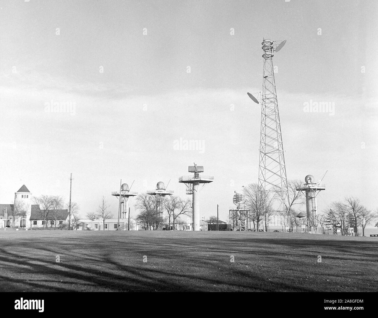 The Nike missile site in Chicago at 55th and Lake Shore Drive is shown, ca. 1965. Stock Photo